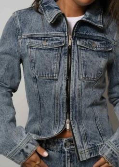 ALIS JENN SHORT FITTED DENIM JACKET