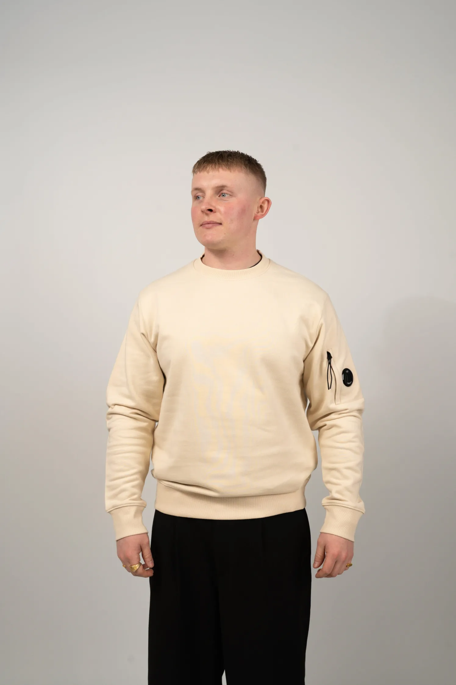 C.P. Company Diagonal Raised Fleece Crewneck Lens