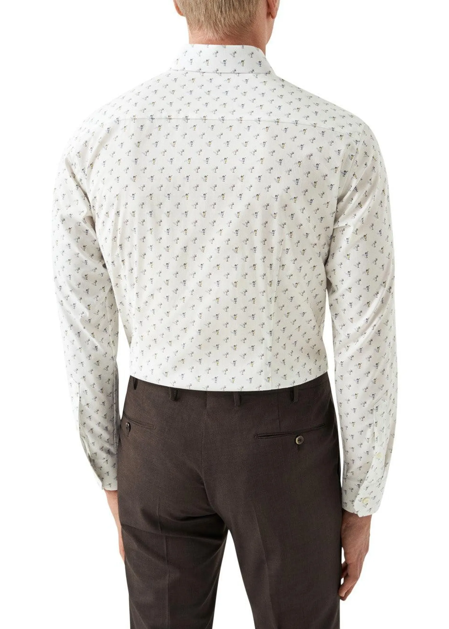 Eton Slim Drink Print Poplin Shirt