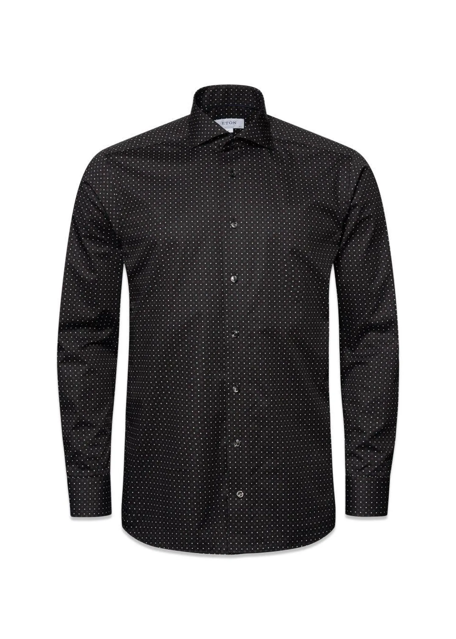 Eton Slim-Geometric Print Signature Twill