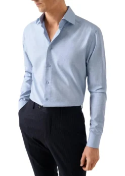Eton Slim Semi Solid Effect Dobby Shirt