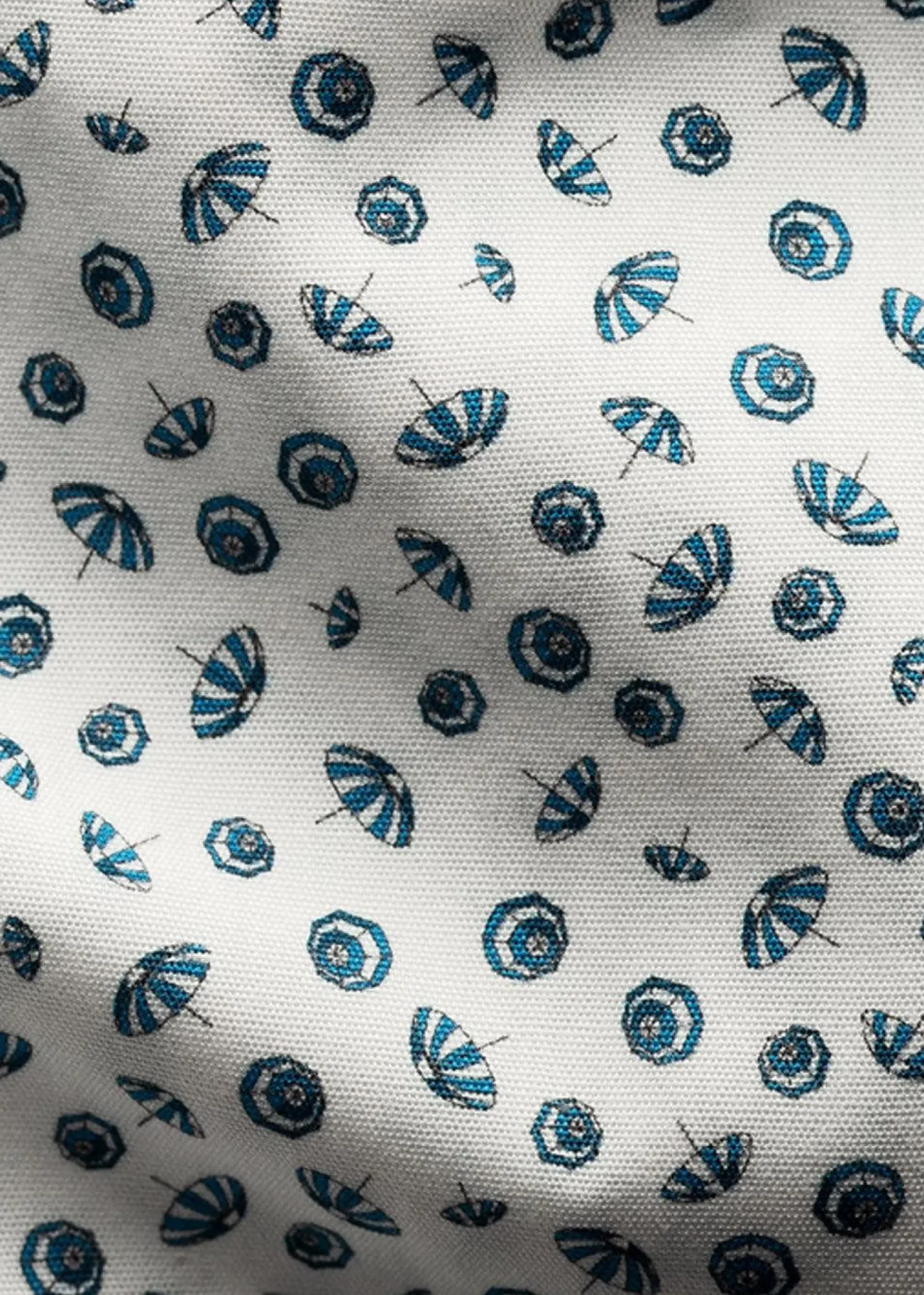 Eton Umbrella Print Poplin Slim Shirt