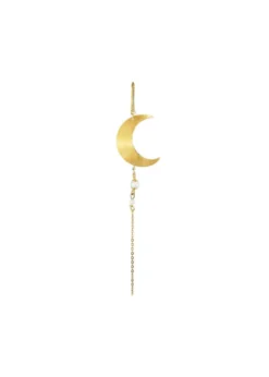Jane Kønig Half Moon Earring with pearl chain