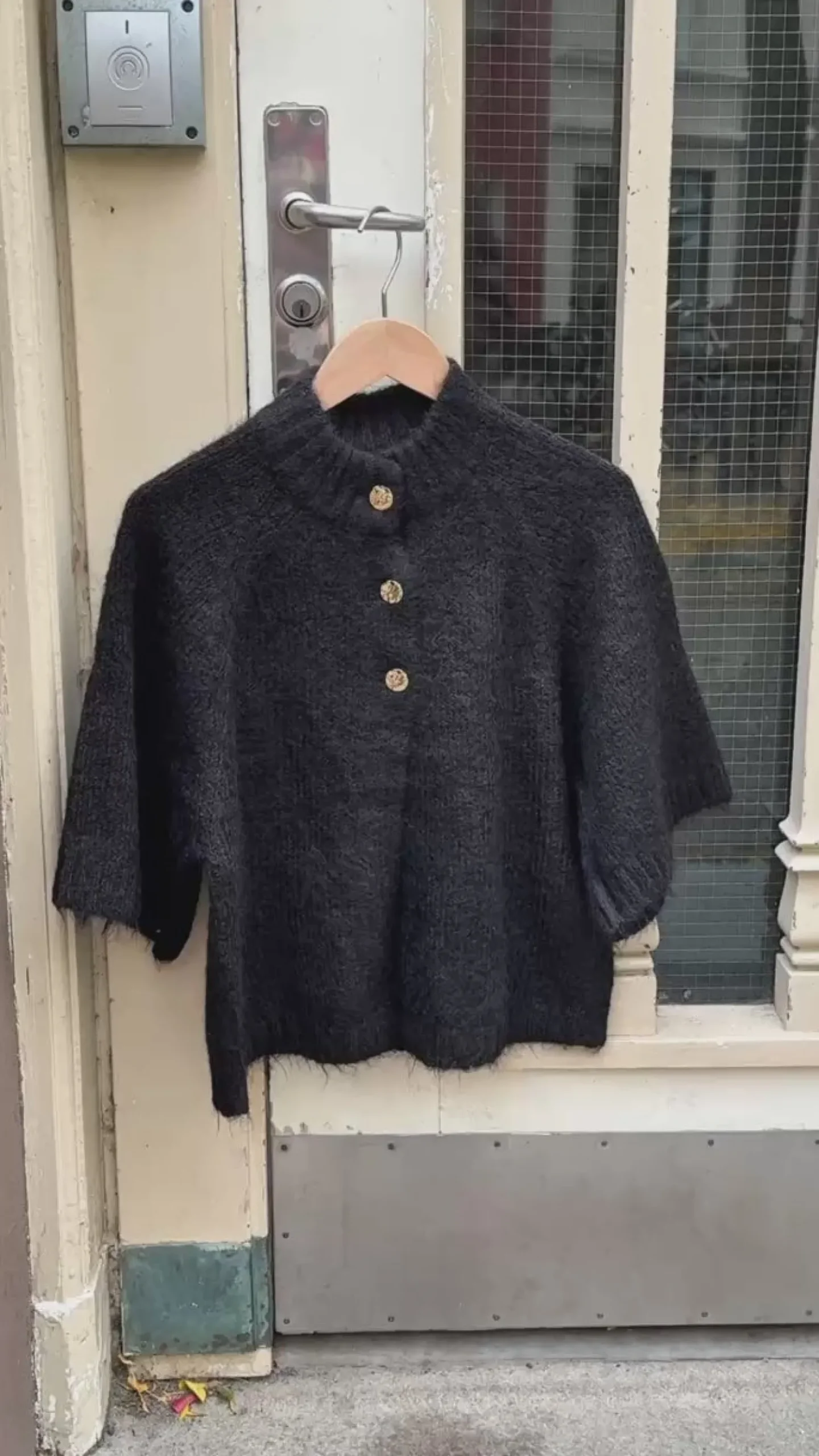 Neo Noir Benuta Fluffy Knit Cardigan