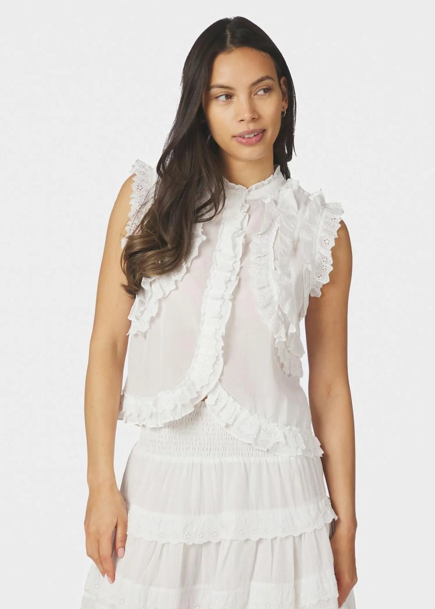 Neo Noir Celia Ruffle Top