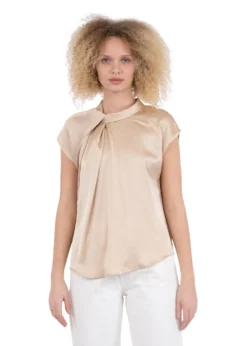 Neo Noir Fleur Drapy Satin Blouse