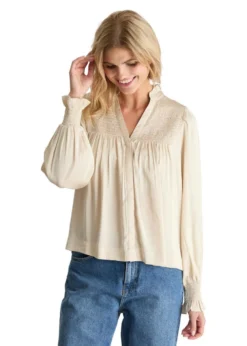 Neo Noir Jill Smooth Satin Blouse
