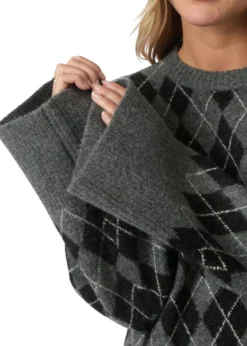 Neo Noir Kick Check Knit Blouse