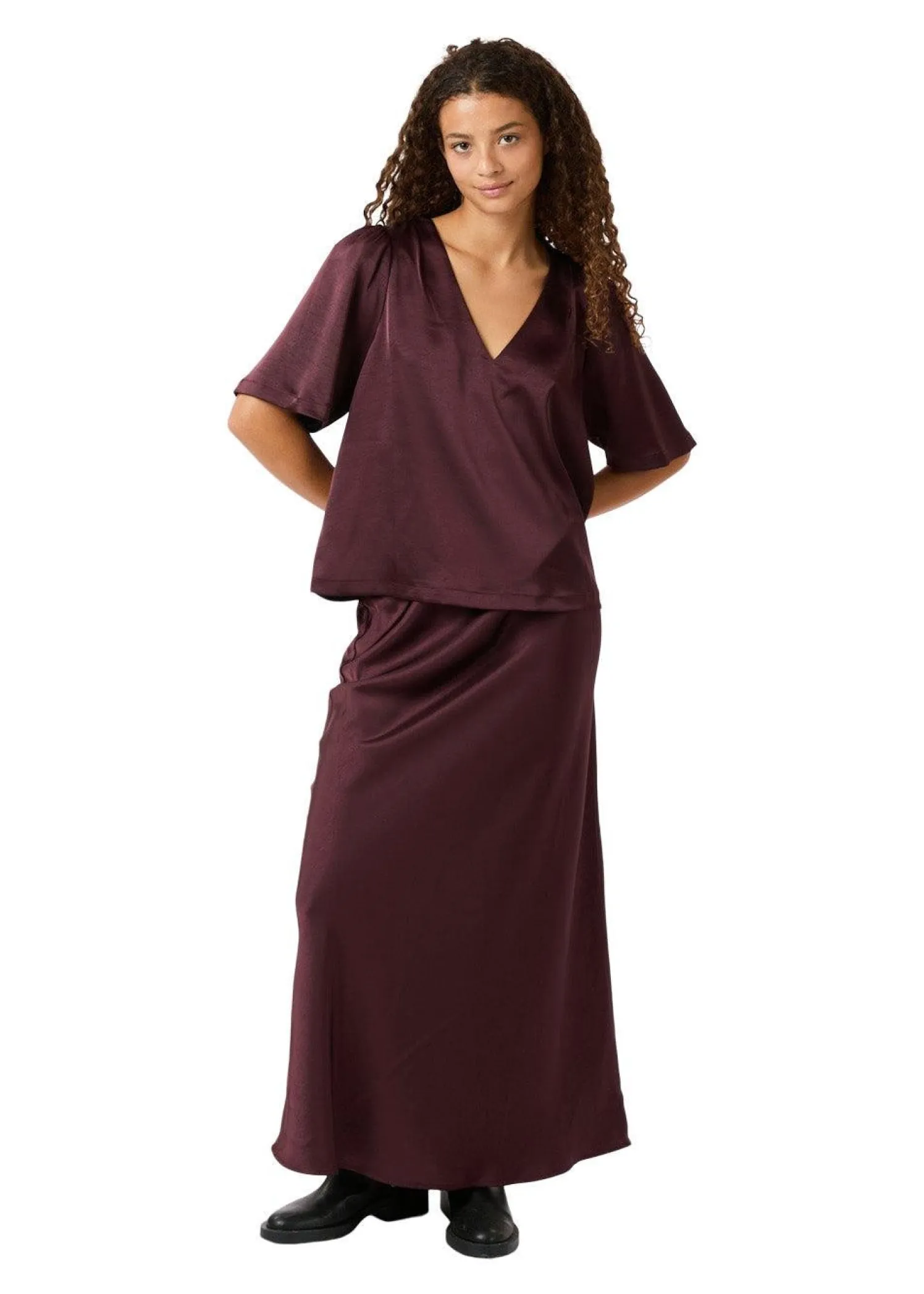 Neo Noir Largo Heavy Sateen Blouse