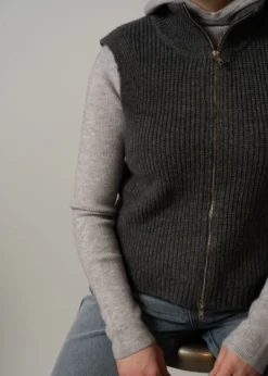Oval Square Fave Knit Zip Vest