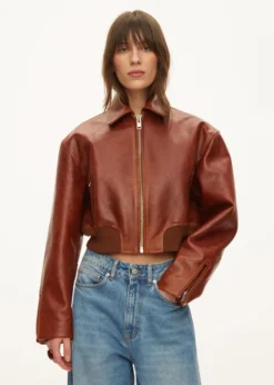 Oval Square Marilyn Leather Bomber