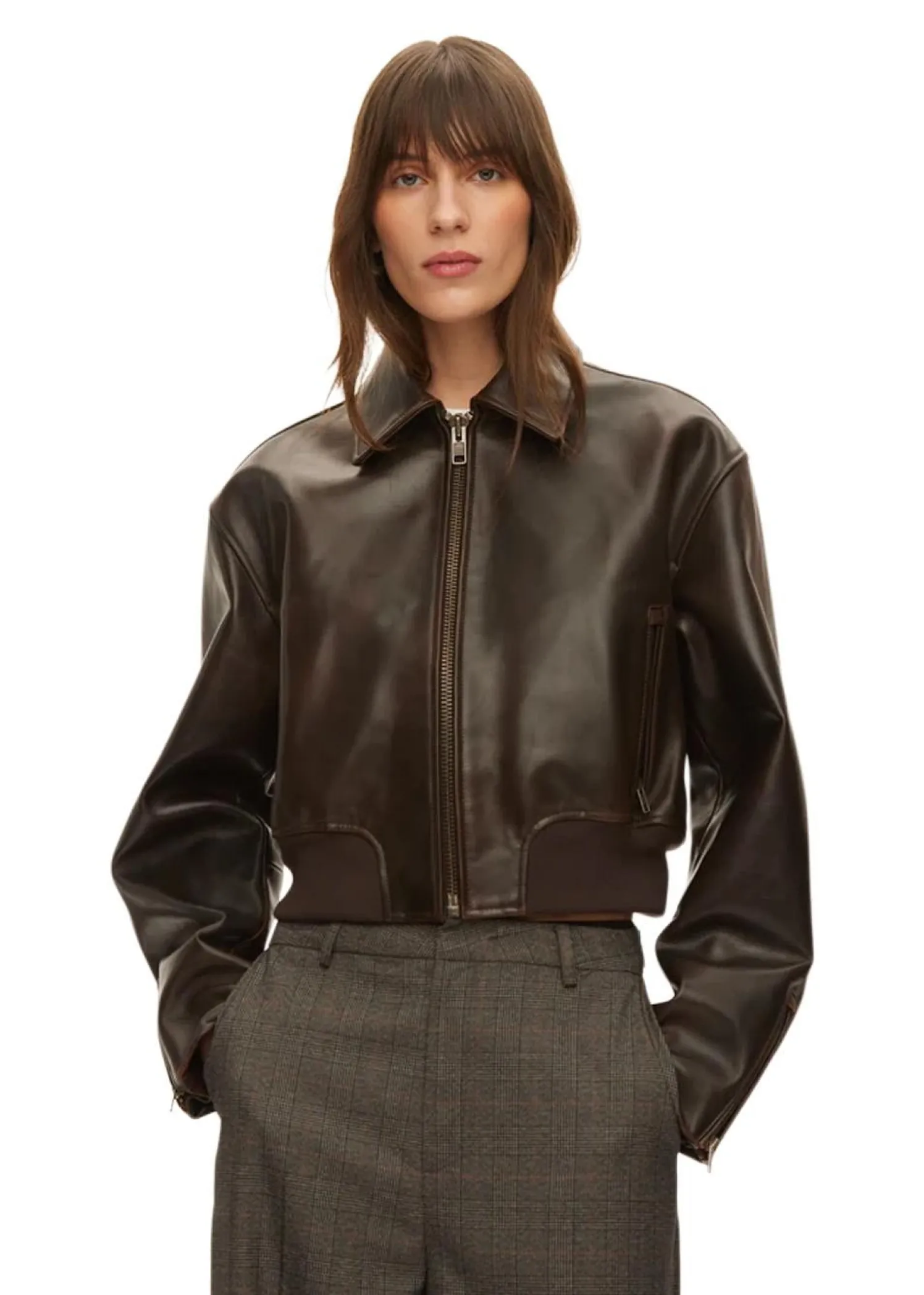Oval Square Marilyn Leather Bomber