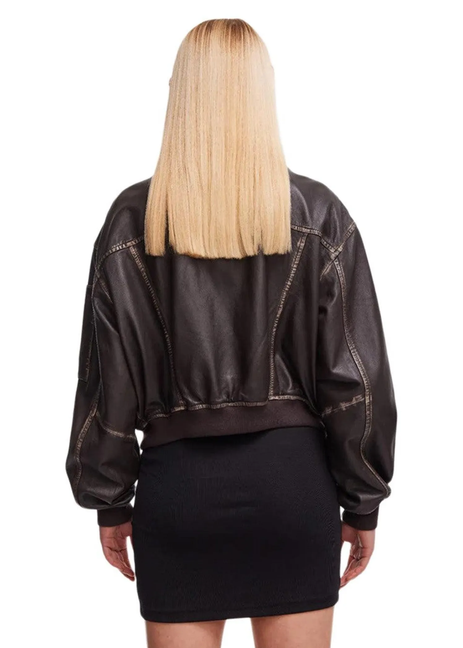Oval Square Rocker Leather Bomber