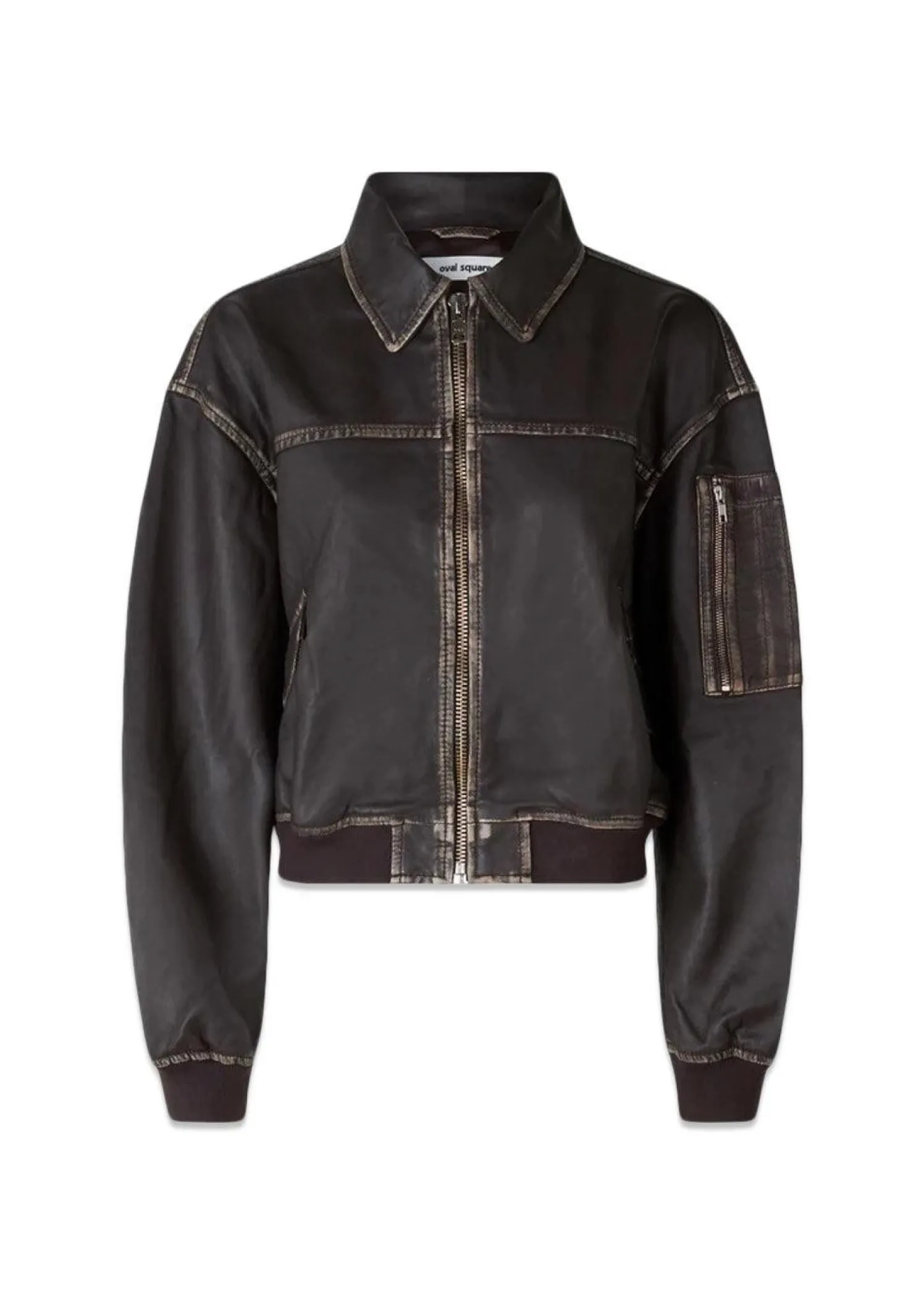 Oval Square Rocker Leather Bomber