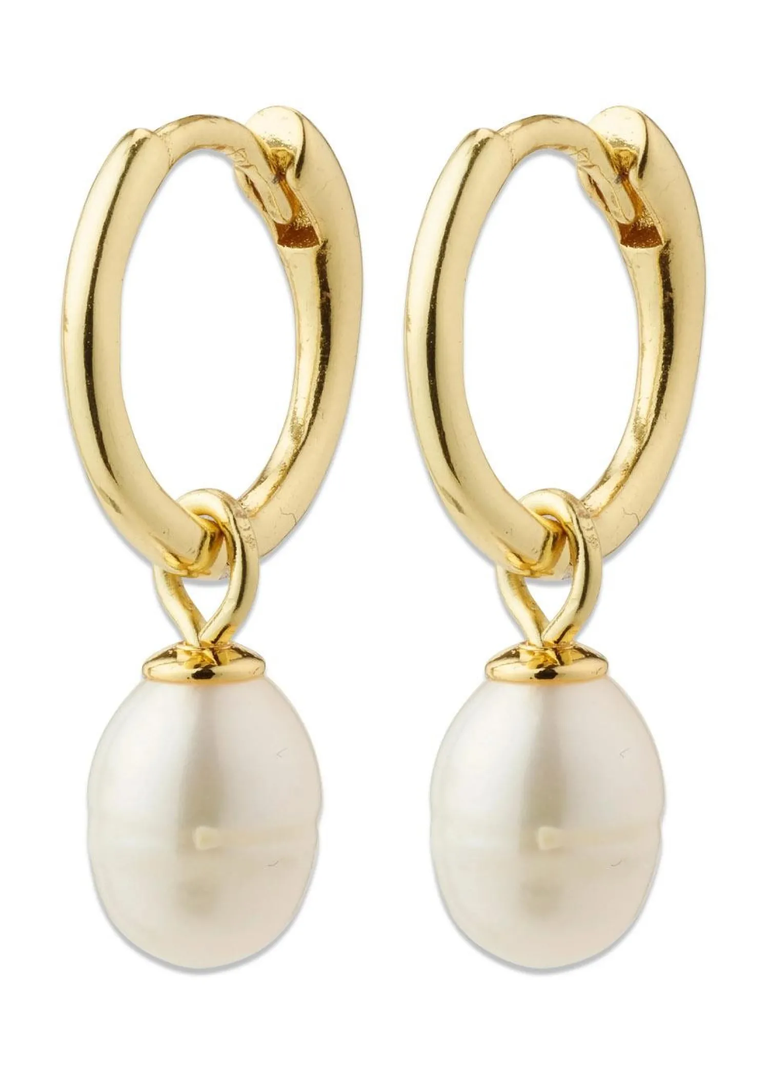 Pilgrim BERTHE pearl hoop earrings gold-plated