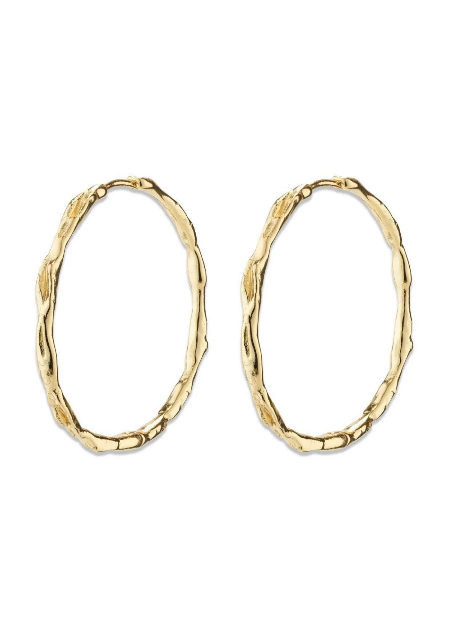 Pilgrim EDDY organic shaped maxi hoops gold-plated