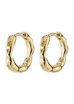 Pilgrim EDDY organic shaped small hoops gold-plated
