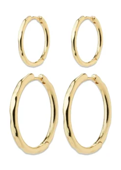 Pilgrim EVE hoop earrings 2-in-1 set gold-plated