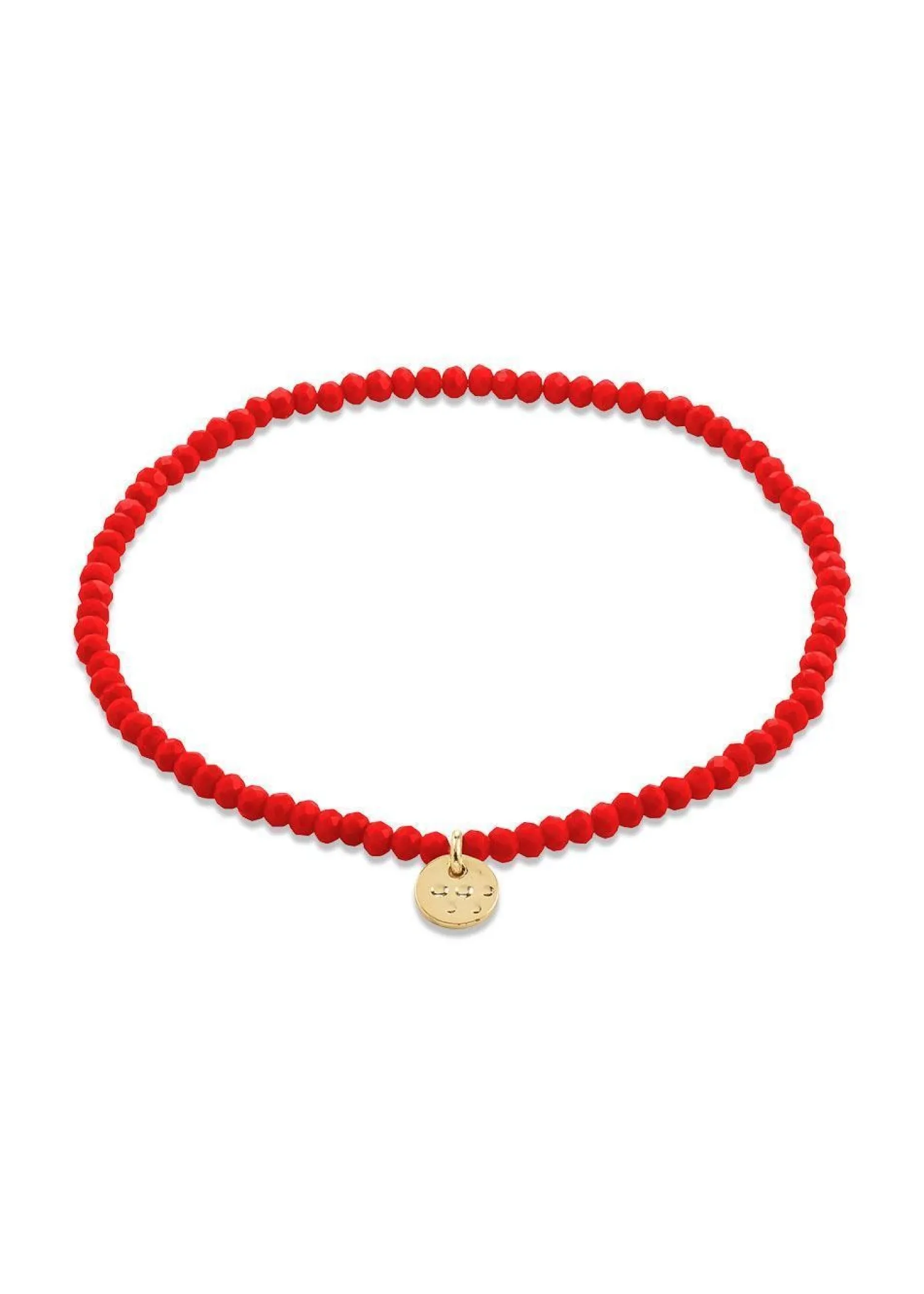 Pilgrim INDIE bracelet red, gold-plated