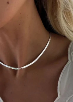 Pilgrim JOANNA flat snake chain necklace silver-plated