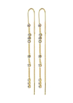 Pilgrim KAMARI crystal chain earrings gold-plated
