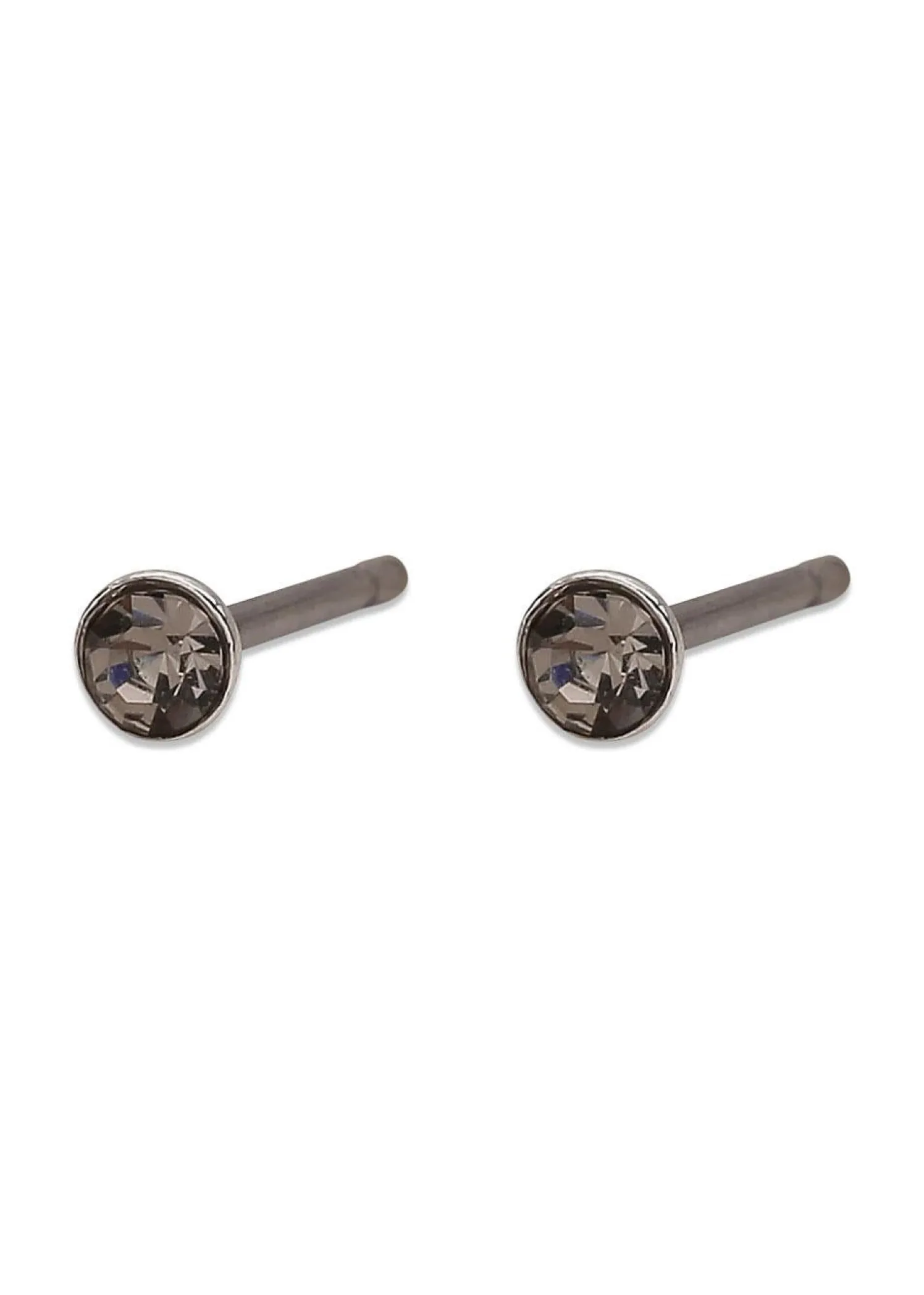 Pilgrim YANA micro crystal earstuds grey/silver-plated