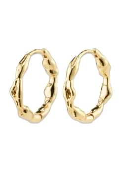 Pilgrim ZION organic shaped medium hoops gold-plated