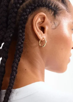 Pilgrim ZION organic shaped medium hoops gold-plated