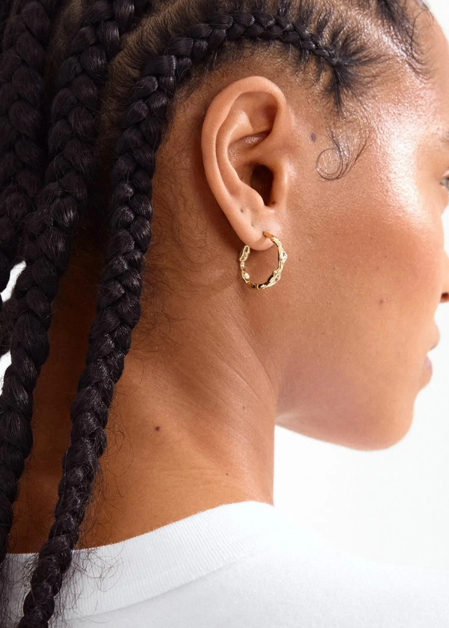 Pilgrim ZION organic shaped medium hoops gold-plated