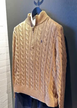 Ralph Lauren Cable Knit Cotton Quater Zip Sweater
