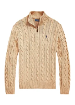 Ralph Lauren Cable Knit Cotton Quater Zip Sweater