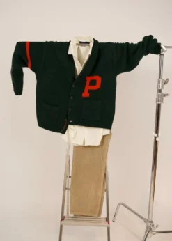 Ralph Lauren Wool V-Neck Letter Cardigan