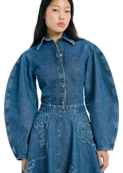 Rotate FITTED DENIM SHIRT