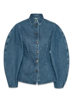 Rotate FITTED DENIM SHIRT
