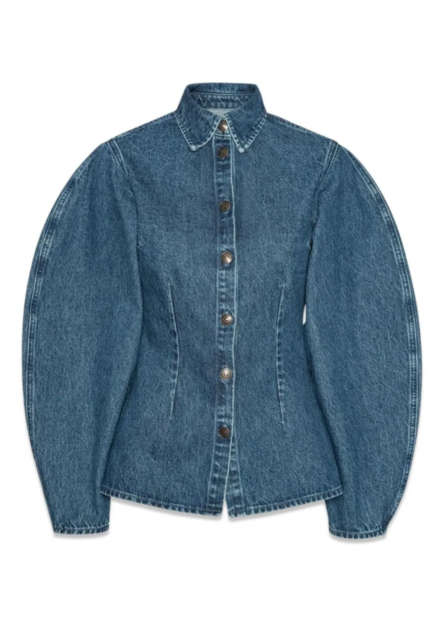 Rotate FITTED DENIM SHIRT