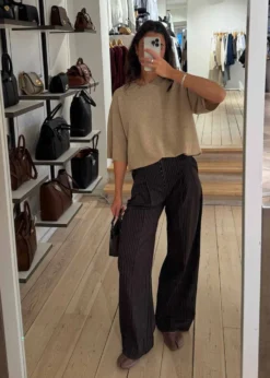 Rotate PINSTRIPE WIDE LEG PANTS