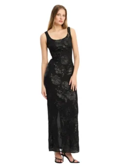 Rotate SEQUINS FITTED MAXI DRESS