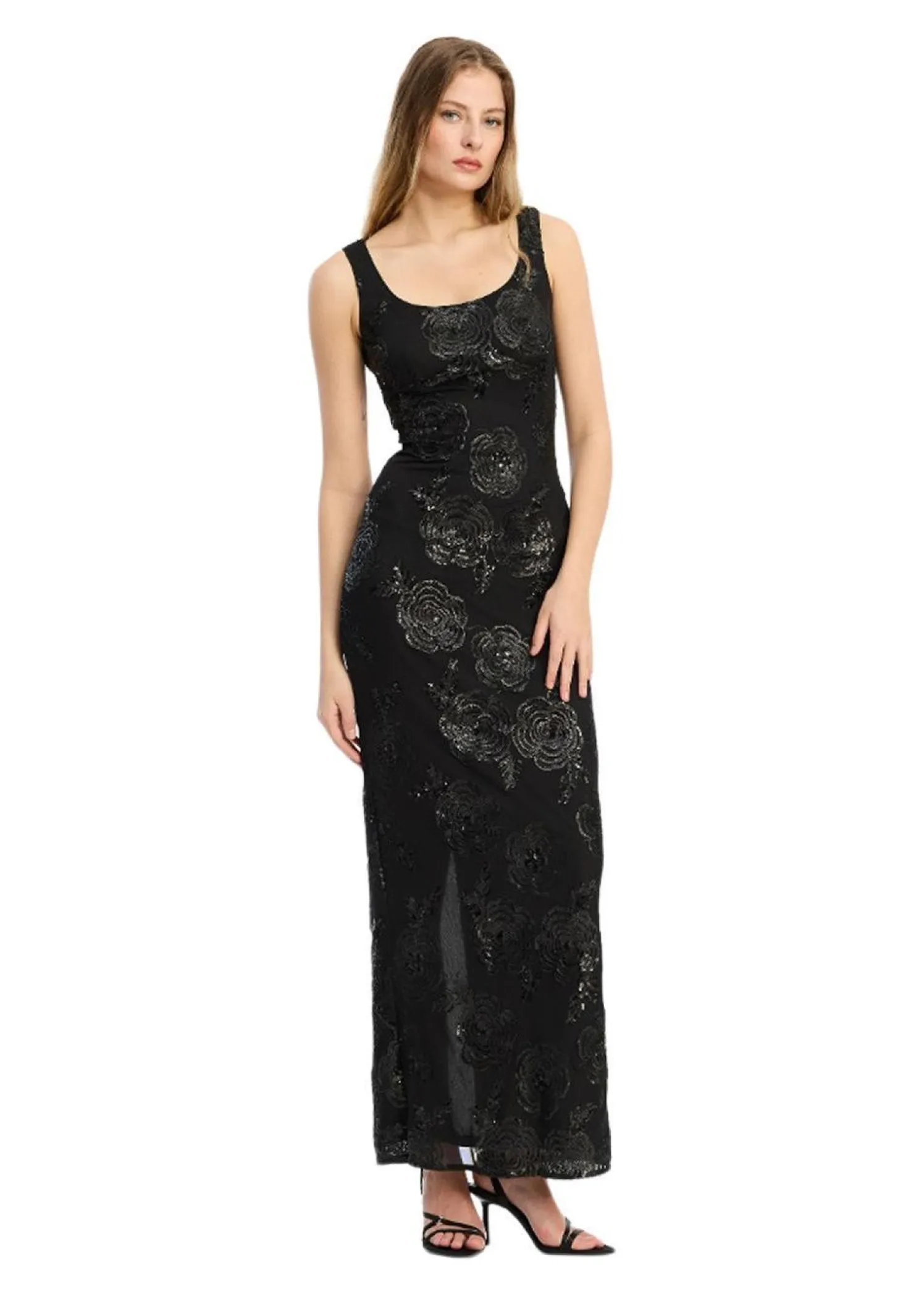 Rotate SEQUINS FITTED MAXI DRESS