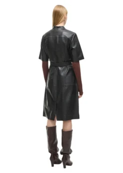 ROUGE EDIT 2/4 KNEE LEATHER DRESS